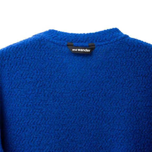 And Wander Re Wool JQ Crew Neck Blue 5742284357 Degli Uberti